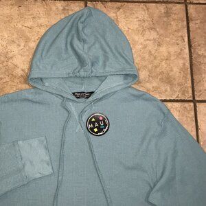 Men's Maui and Sons Waffle Knit Thermal Hoodie-Size L